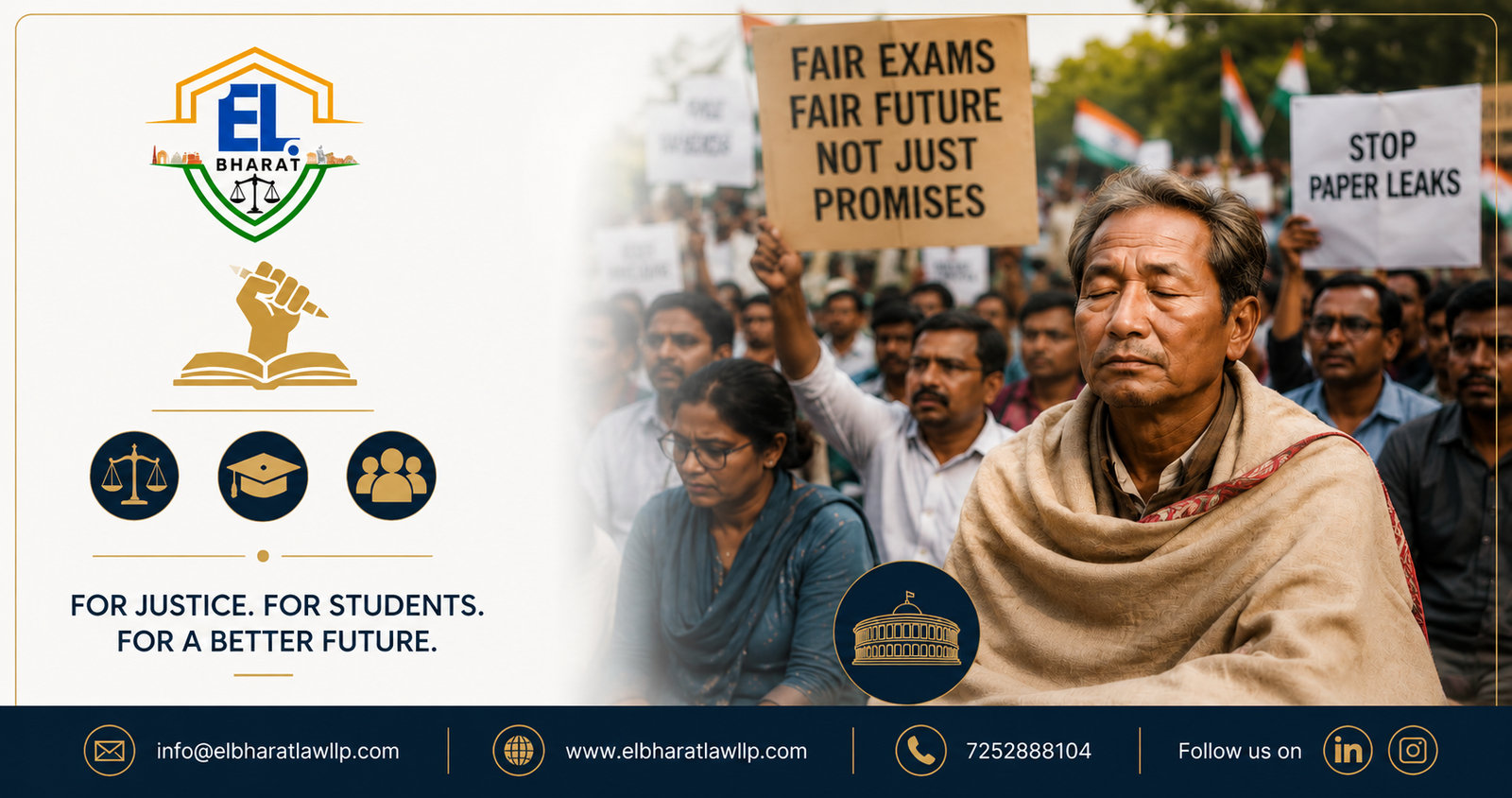 STUDENTS CONTINUE PROTEST AT JANTAR MANTAR, DEMANDING ACCOUNTABILITY IN INDIA’S EXAMINATION SYSTEM
