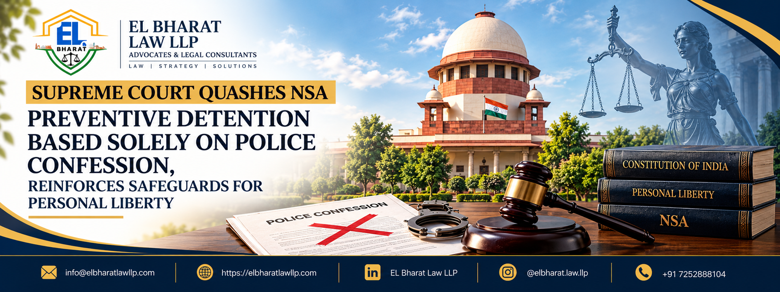 SUPREME COURT QUASHES NSA PREVENTIVE DETENTION BASED SOLELY ON POLICE CONFESSION, REINFORCES SAFEGUARDS FOR PERSONAL LIBERTY